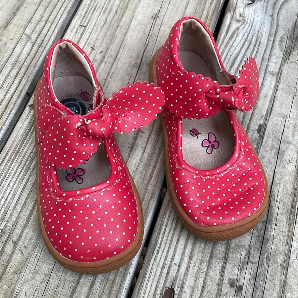 Livie & Luca Red Knotty Bow Mary Jane Shoes  Little Girl Size 9
